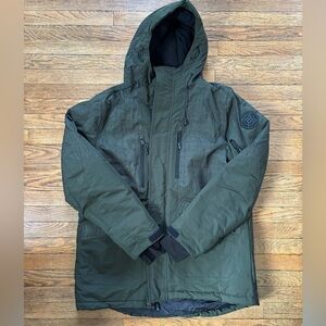 Men's Avalanche Snowboard Green Hooded Jacket L